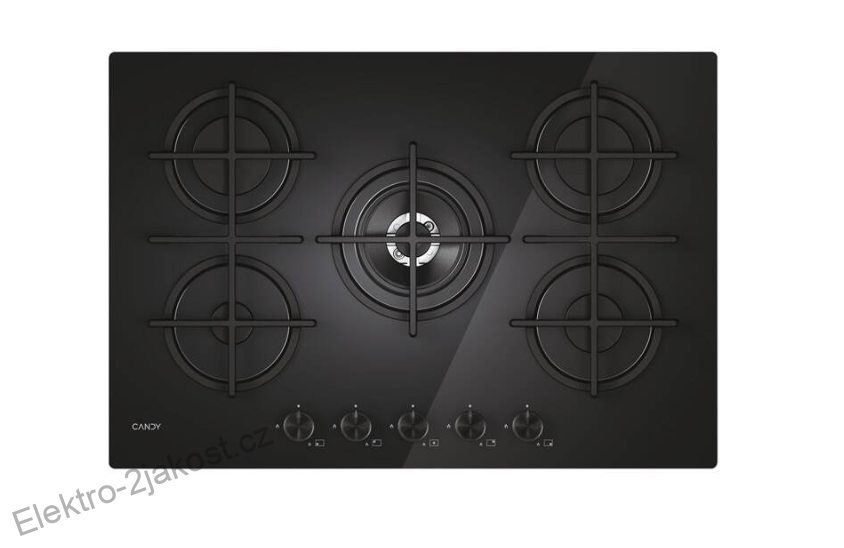 Candy CVG74WTB plynová varná deska 75 cm, 5 hořáků