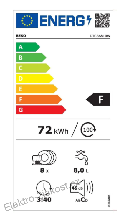 Beko DTC36810W stolní myčka nádobí na 8 sad