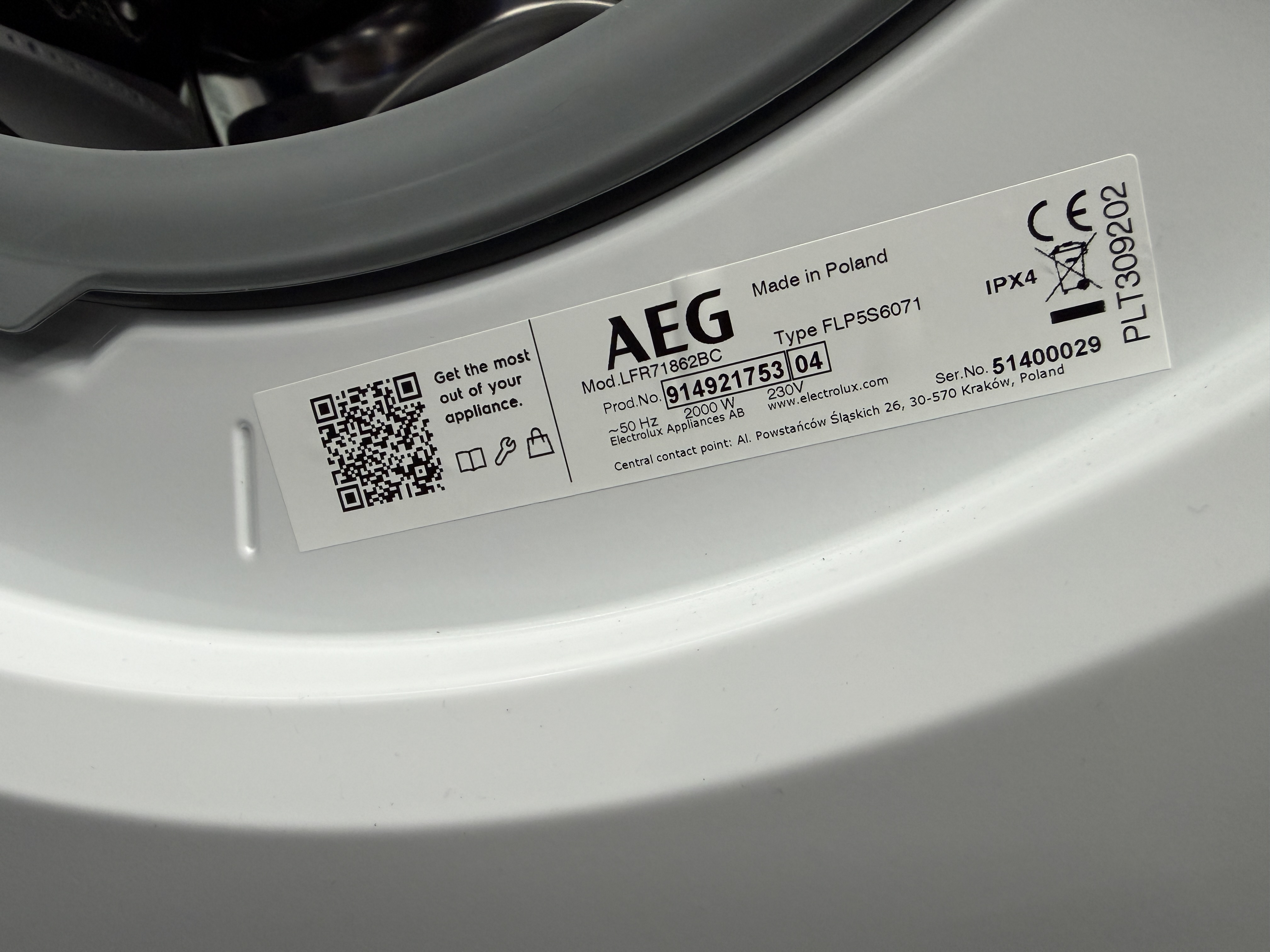 AEG Pračka předem plněná 7000 ProSteam® LFR71862BC
